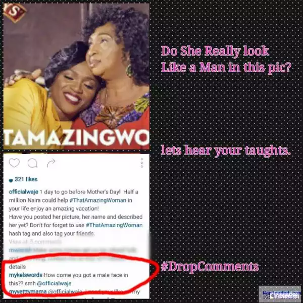 Does Waje (Singer) looks like a man in this photo? (See full photo) 